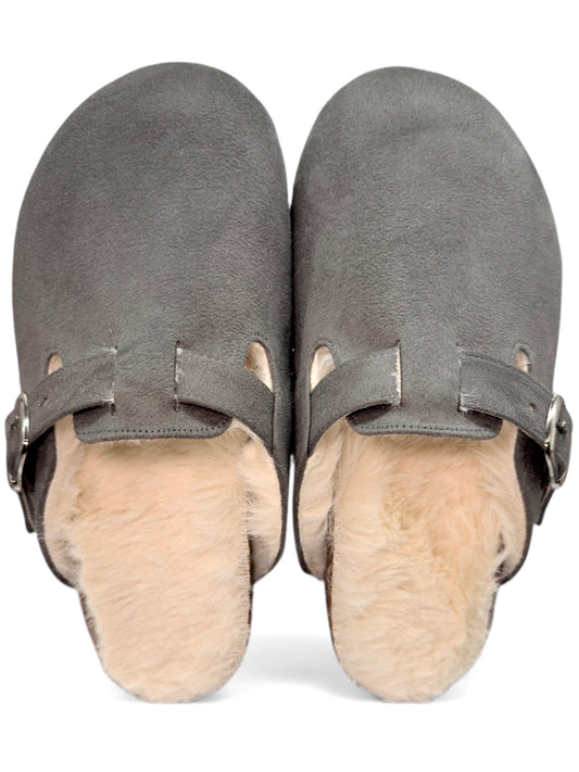 FluffyElegance Grey Clogs